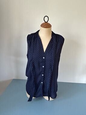 AliceBlue for Stitch Fix womens sleeveless button down blouse blue size S